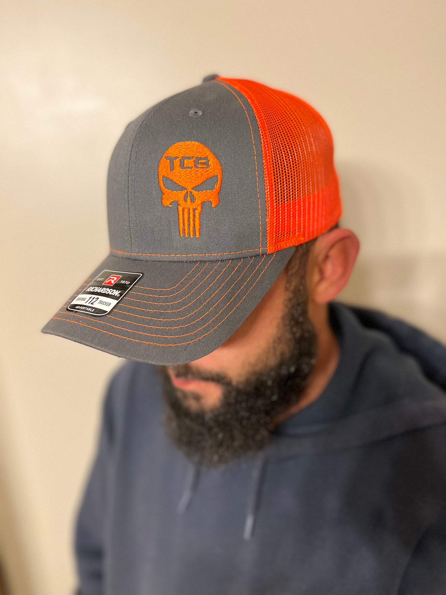 PUNISHER HAT (CHARCOAL/ORANGE)