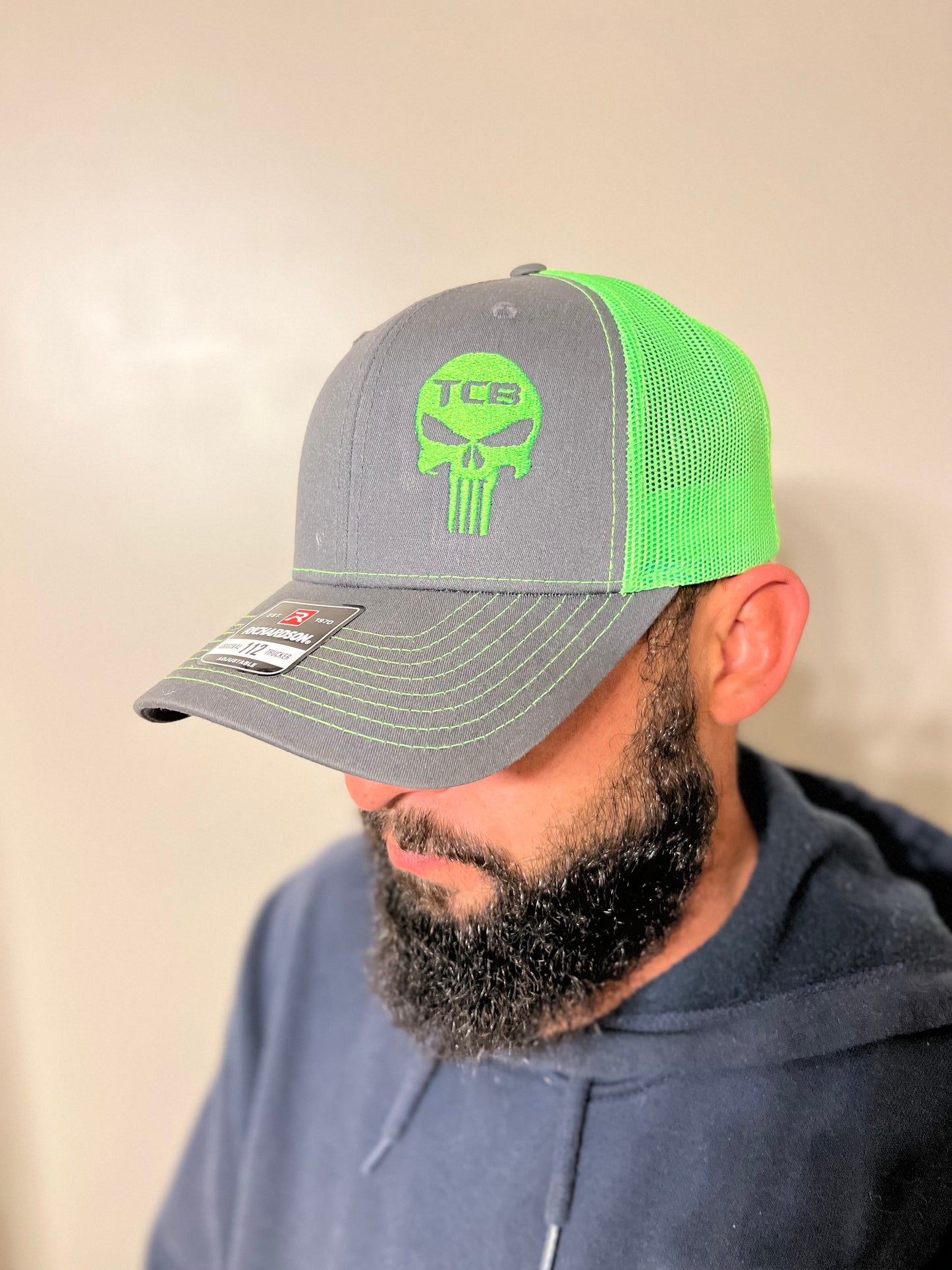 PUNISHER HAT (CHARCOAL/GREEN)