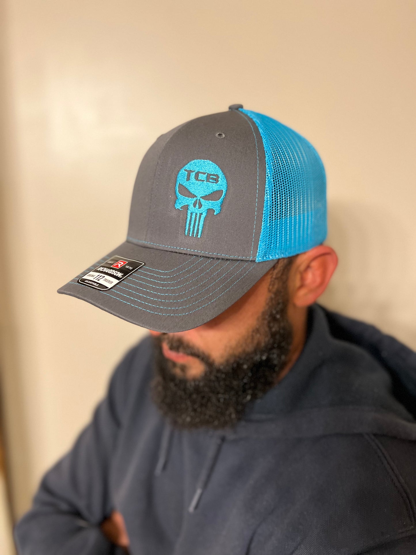 PUNISHER HAT (GRAY/TEAL)